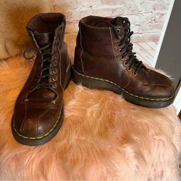 Dr. Martens Shoes - Dr. Martens Brown Leather Lace-Up Boots